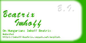 beatrix imhoff business card